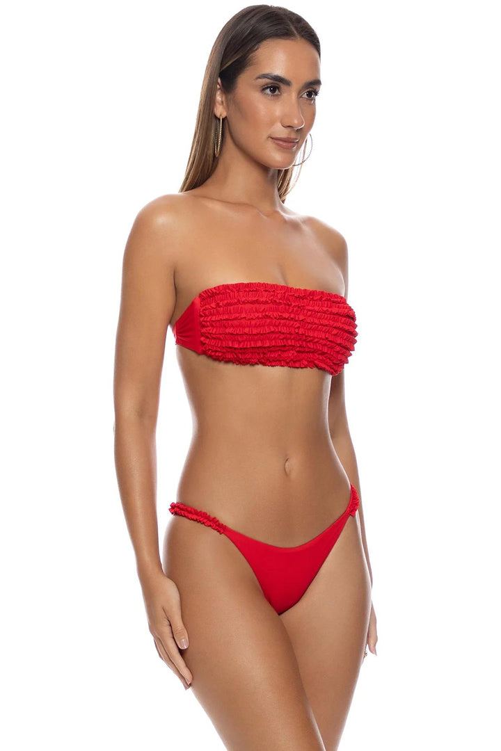 Red Sweet Love Free Form Bandeau Top-Luli Fama-Gone Bananas Beachwear