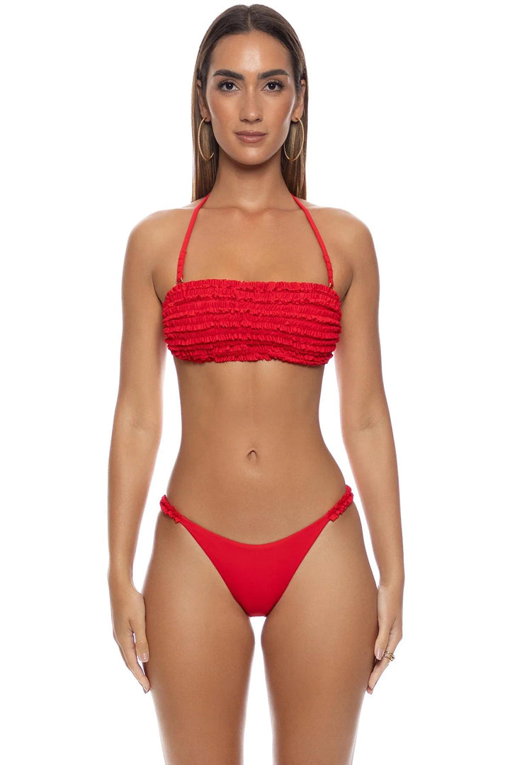 Red Sweet Love Free Form Bandeau Top-Luli Fama-Gone Bananas Beachwear