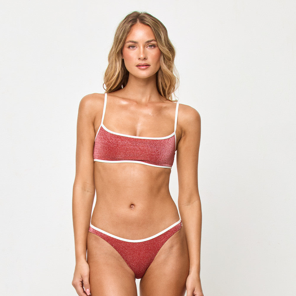 Redwood/Cream Dara Bitsy Bottom-LSpace-Gone Bananas Beachwear