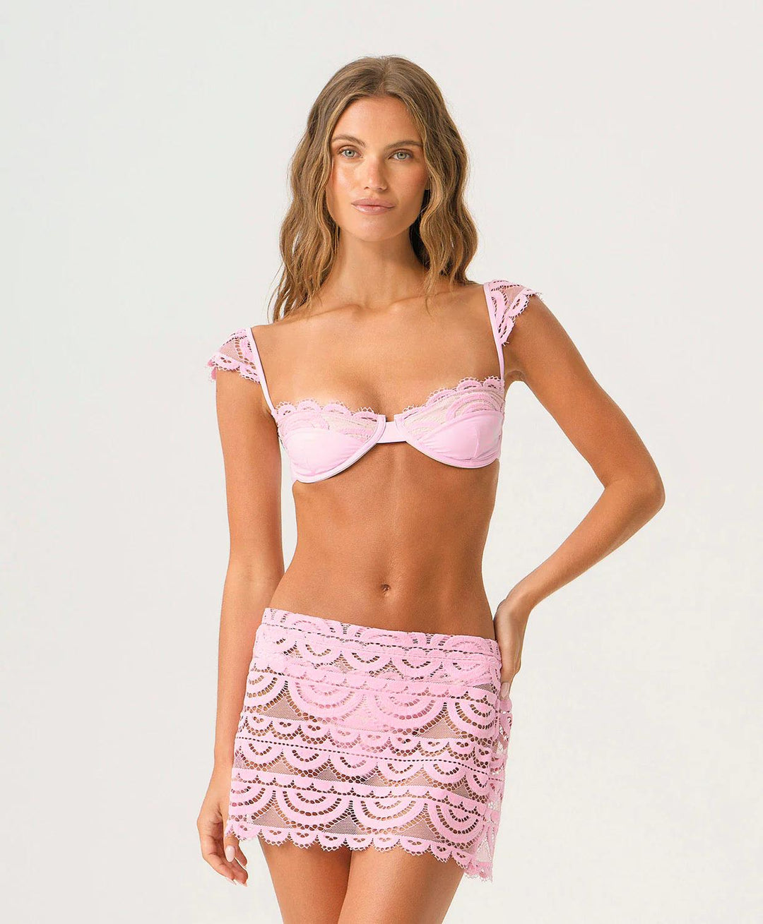 Rose Lace Maycee Skirt-PQ Swim-Gone Bananas Beachwear