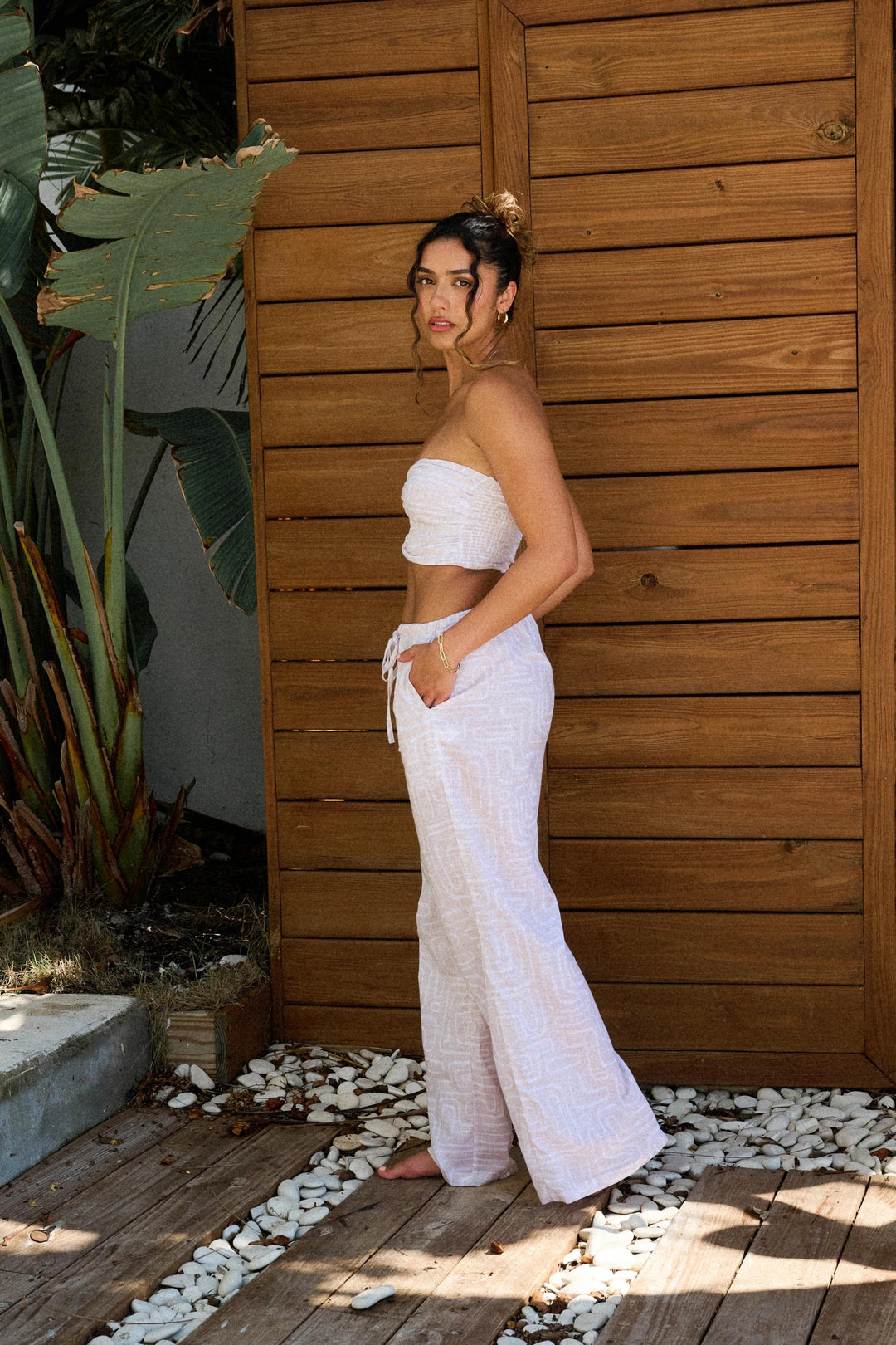 Sandy Lines Chiara Pant-Blanco by Nature-Gone Bananas Beachwear