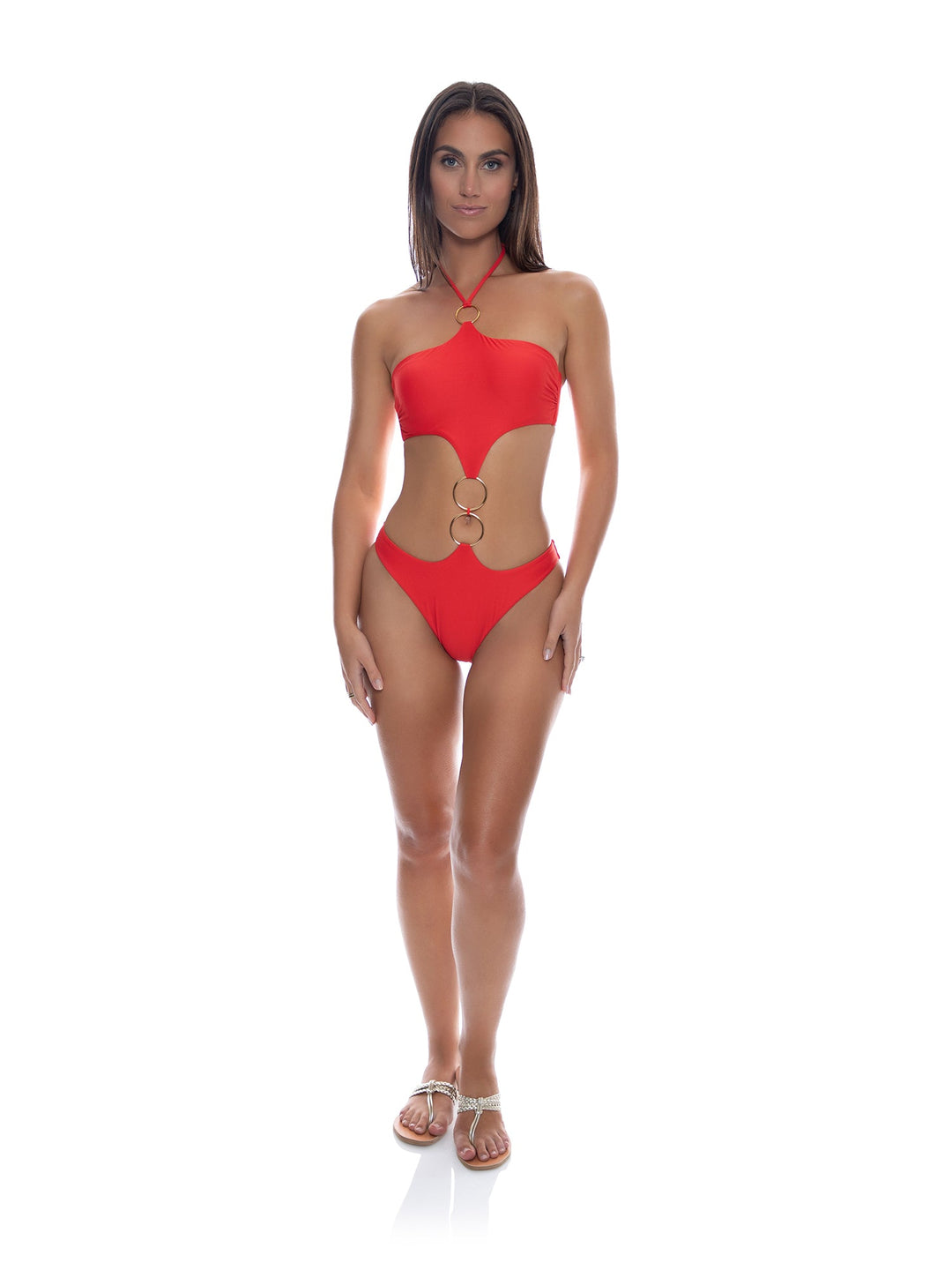 Scarlet Inner Circle Handkerchief Multi Ring Monokini-Luli Fama-Gone Bananas Beachwear