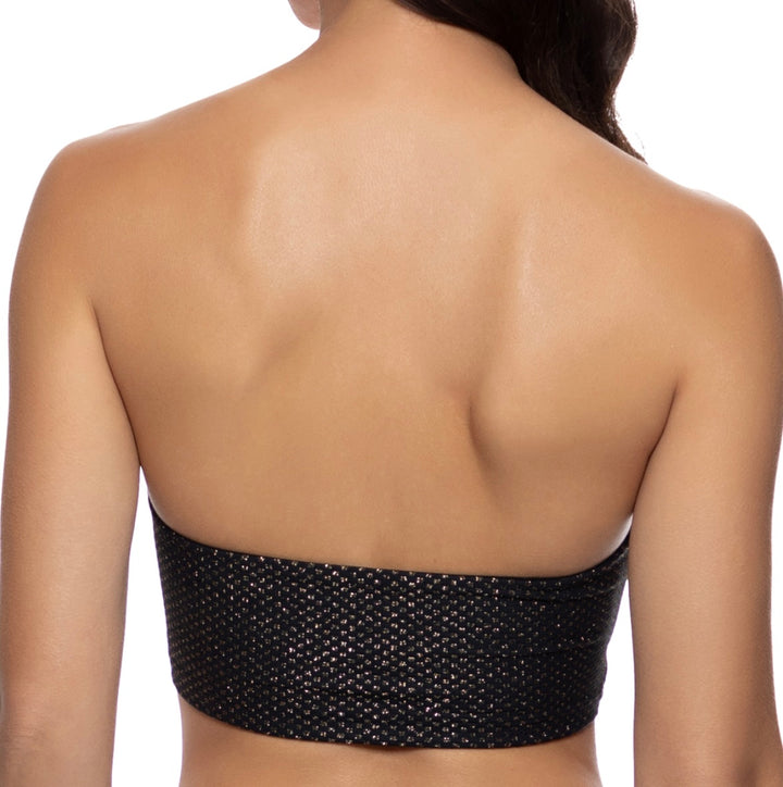 Sunkiss Glow Black Double Luli Ring Bandeau Crop Top-Luli Fama-Gone Bananas Beachwear