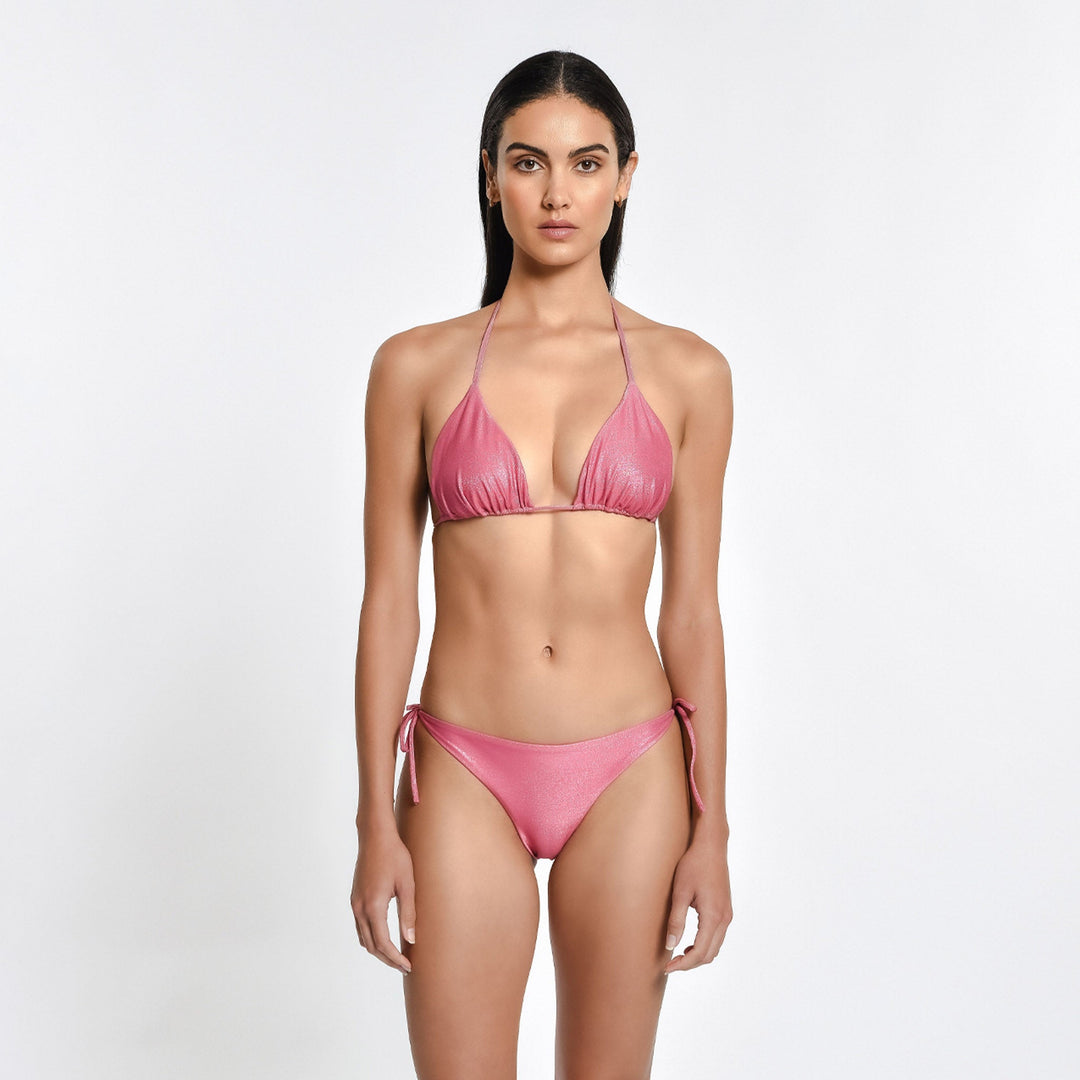 Sunset Coral Sparkle Fifi Bikini Top-Peixoto Swimwear-Gone Bananas Beachwear