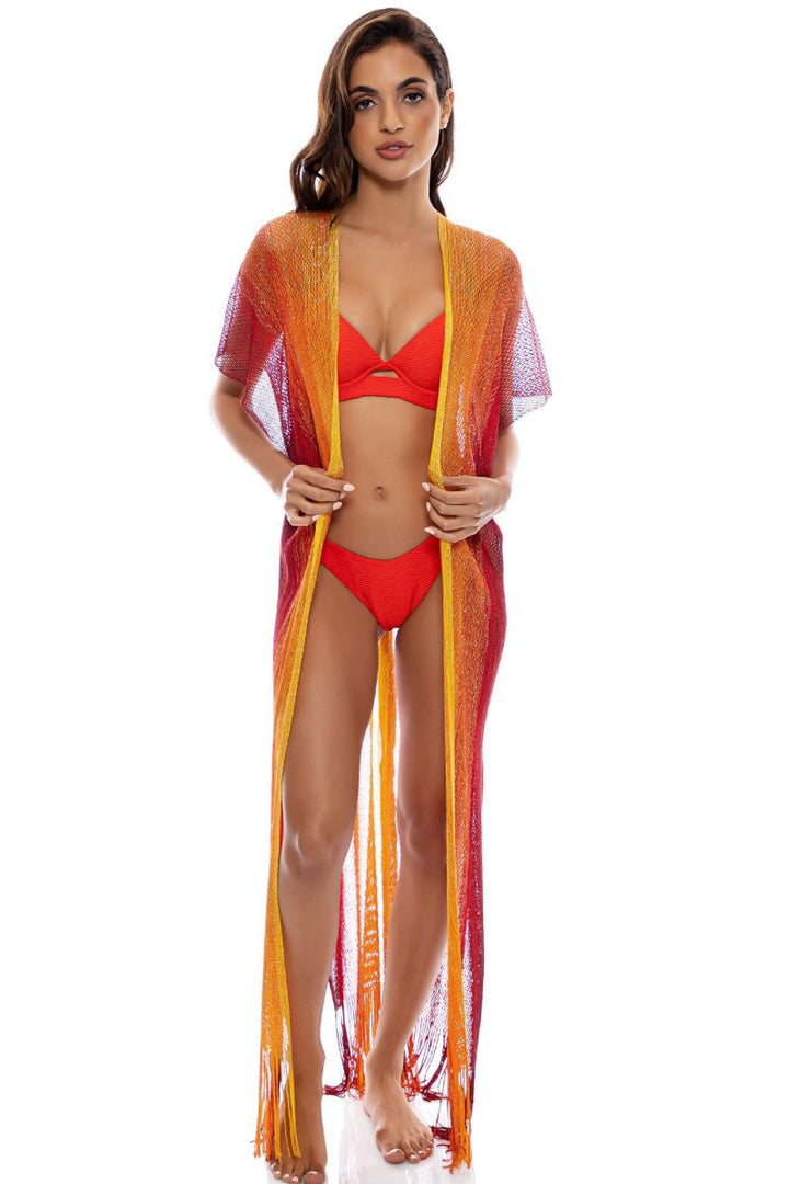 Sunshine Addict Long Caftan-Luli Fama-Gone Bananas Beachwear