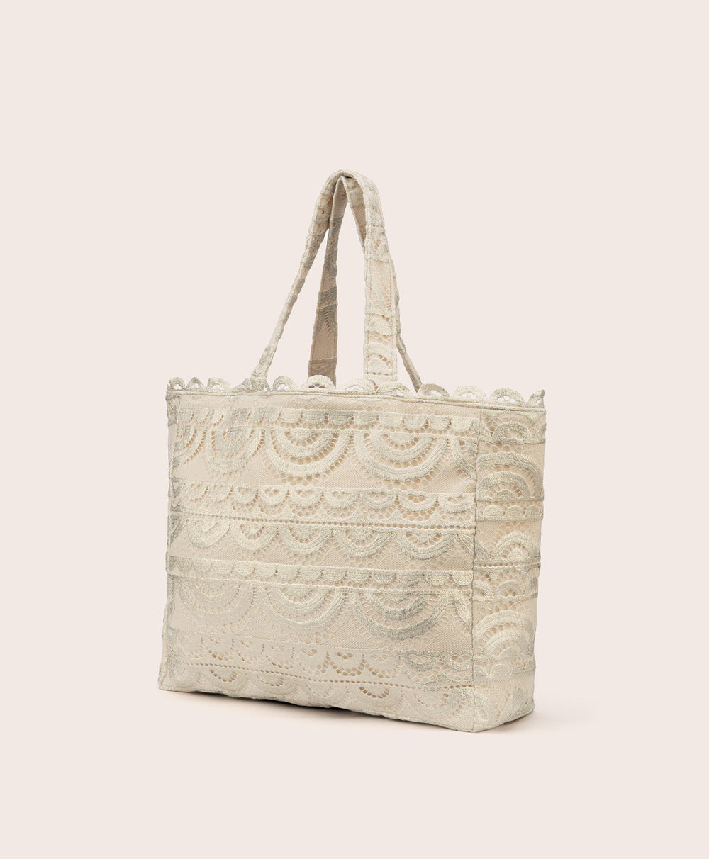 Vanilla PQ Lace Tote-PQ Swim-Gone Bananas Beachwear