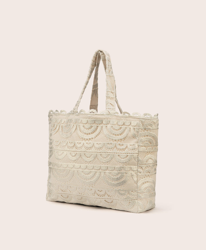 Vanilla PQ Lace Tote-PQ Swim-Gone Bananas Beachwear