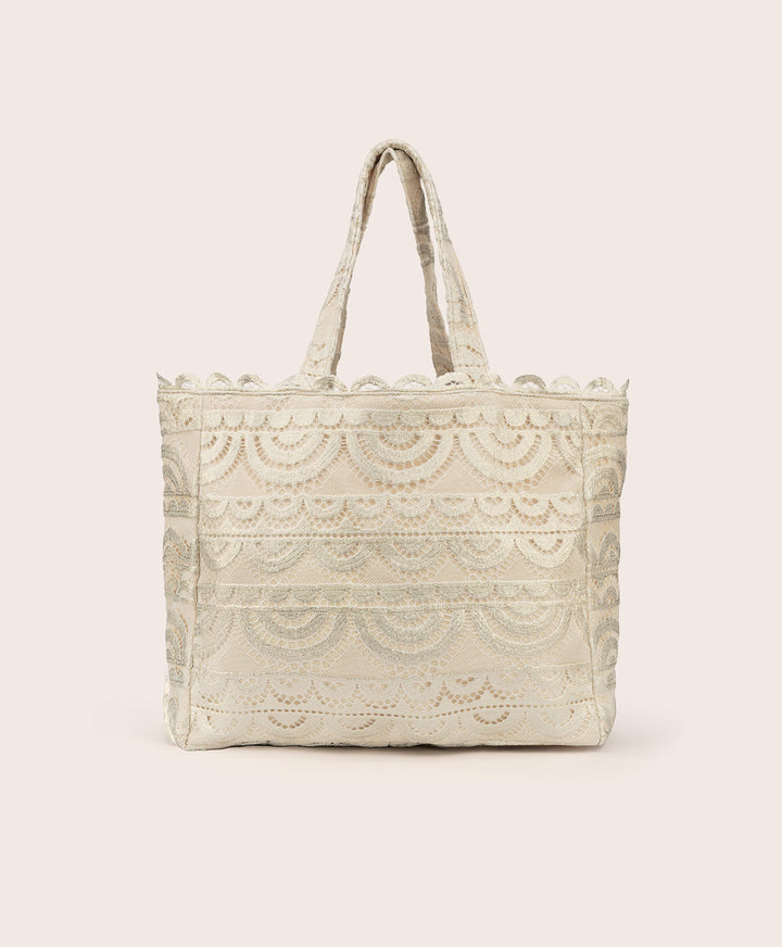 Vanilla PQ Lace Tote-PQ Swim-Gone Bananas Beachwear