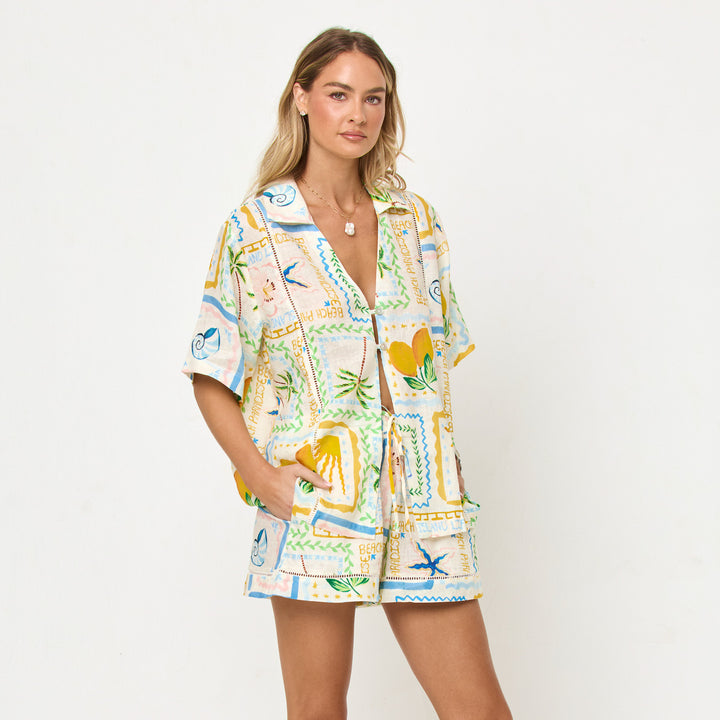 Wish You Were Here La Mer Short-LSpace-Gone Bananas Beachwear