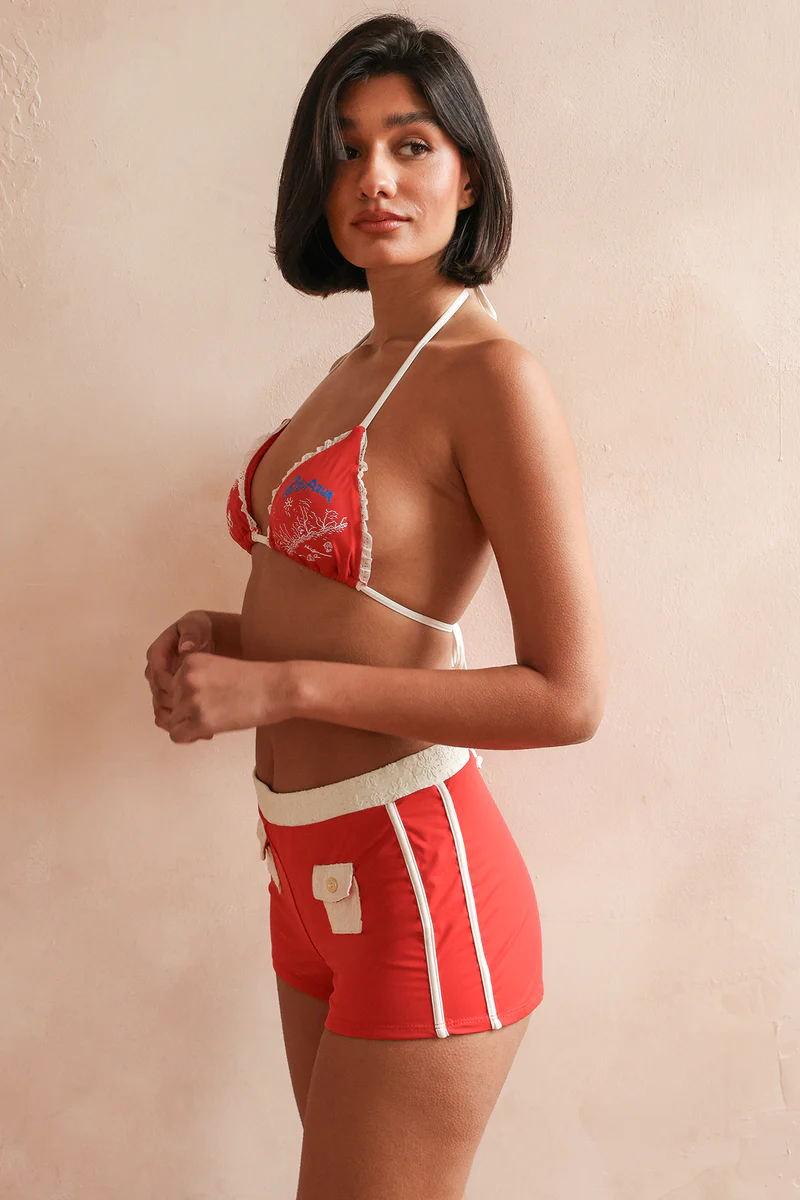 Cherry Red Chez Black Shorts