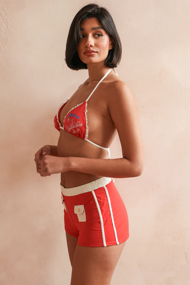 Cherry Red Chez Black Shorts