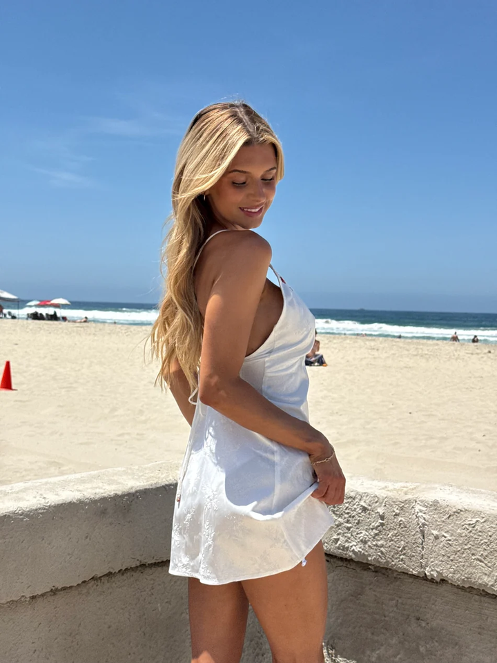White Rosetta Mini Dress