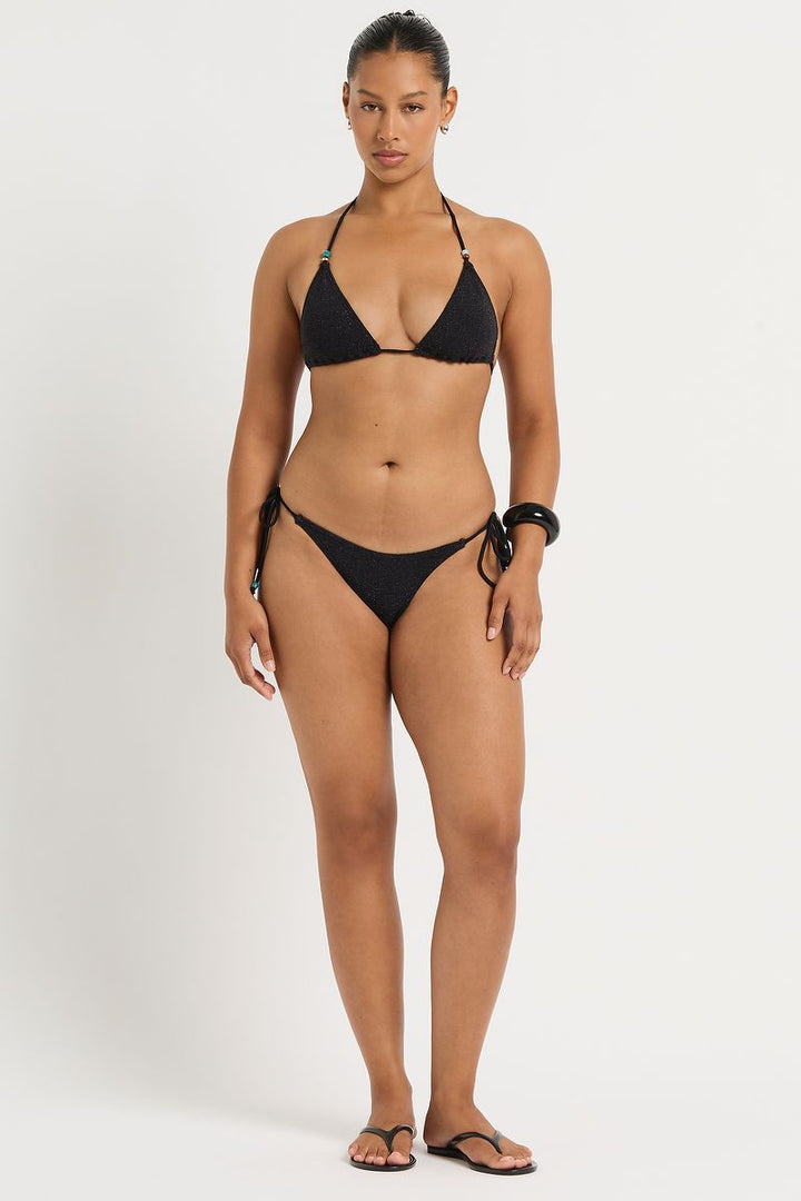 Black Beaded Tie Side Vista Brief Bottom