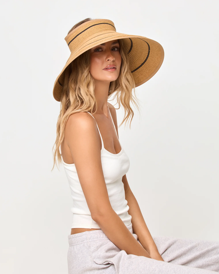 Natural/Black Jess Roll Up Hat