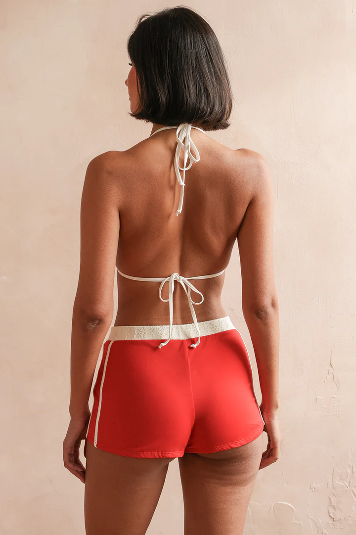 Cherry Red Chez Black Shorts